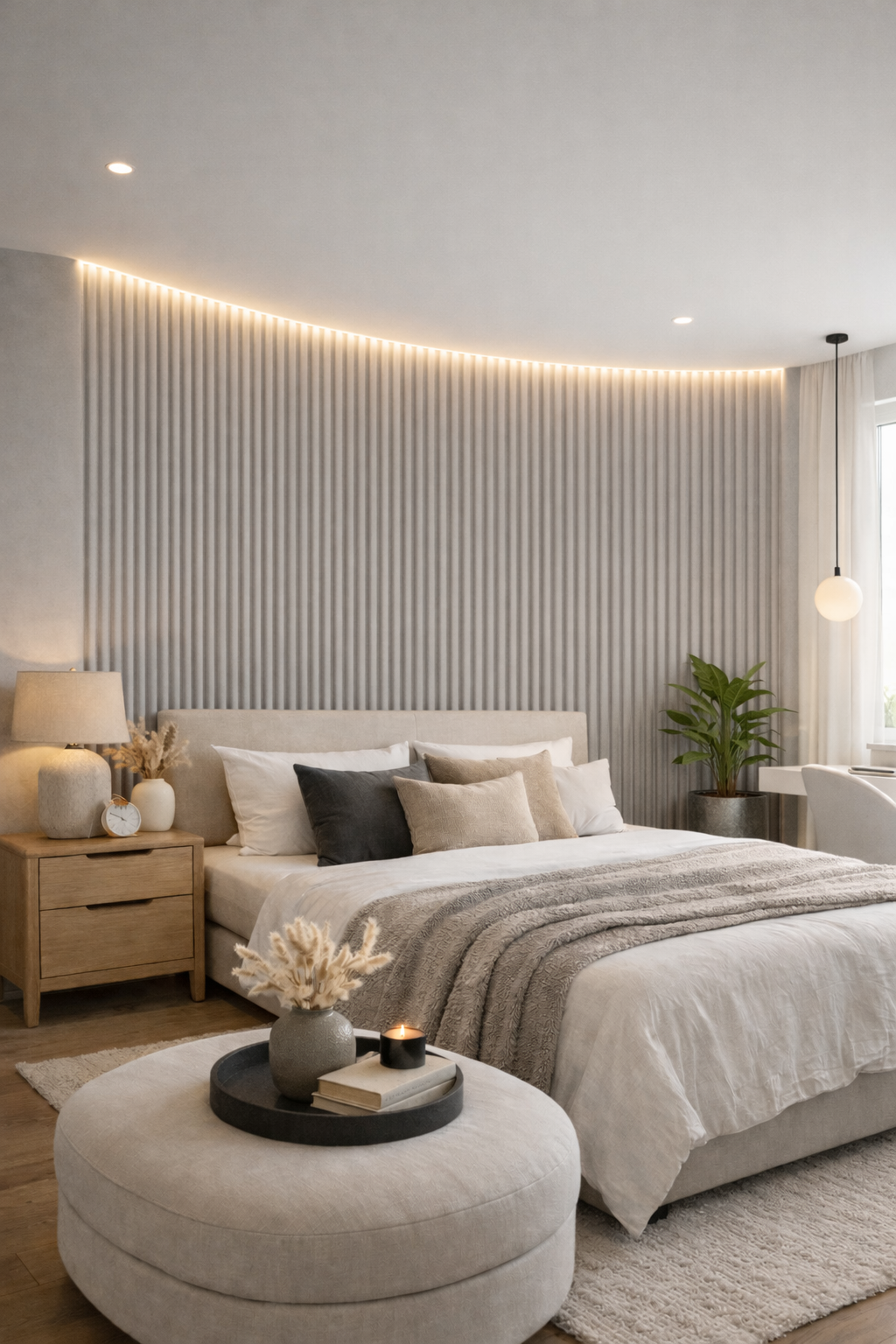 Panou acustic flexibil alb 600x2600 - imagine 3