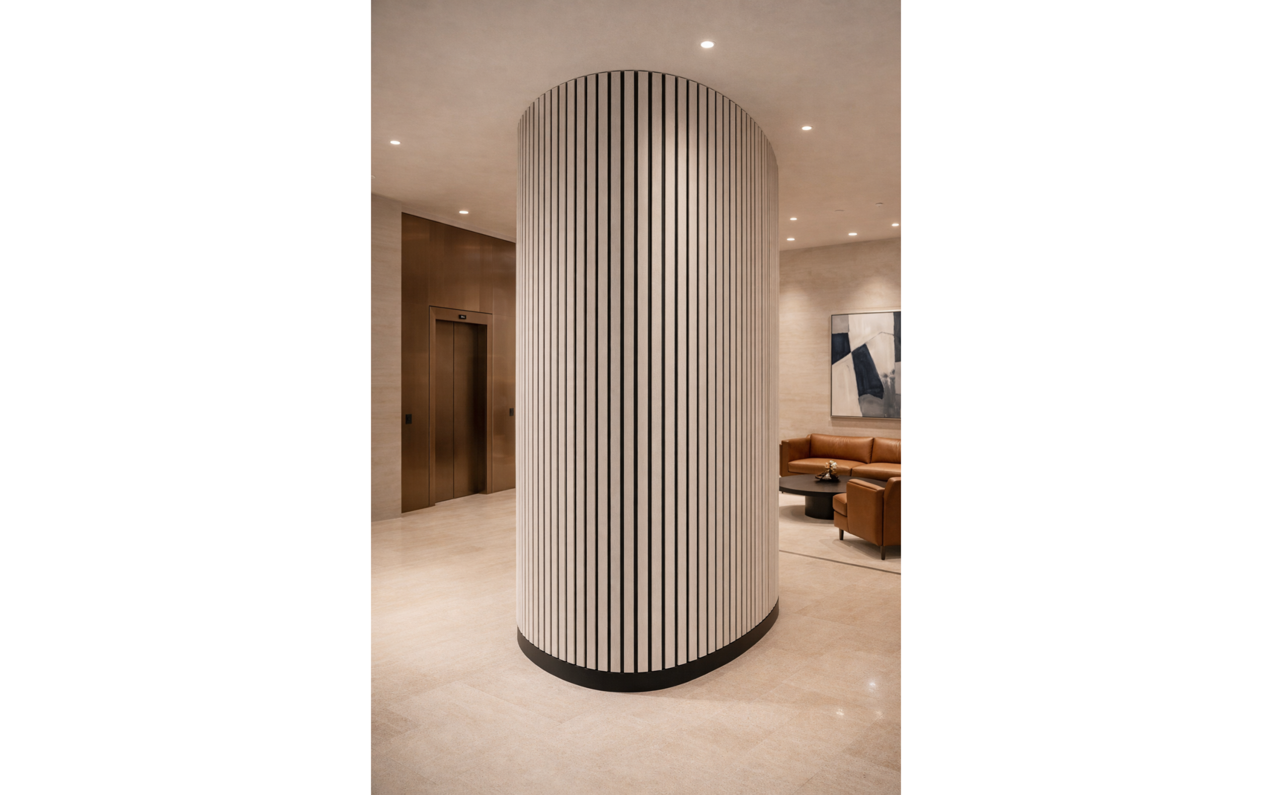 Panou acustic flexibil alb 600x2600 - imagine 2