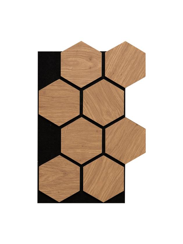 Set panou acustic hexagon stejar 30 x 52 cm